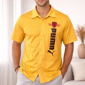 PUMA Ferrari Button Down Polo Shirt